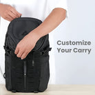 Anti-theft crossbody bag in black with customizable features, durable material, and secure zippers. Ideal for travel and daily use.