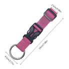 Pink adjustable nylon keychain with black plastic buckle and metal ring, measuring 19cm x 4.5cm. Durable key holder accessory for everyday use.