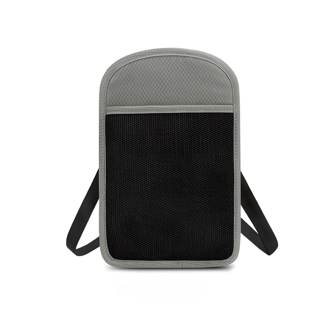 Sleek black and gray anti-theft backpack with durable straps, featuring a minimalist design. Ideal for travel and daily use. Secure and stylish.