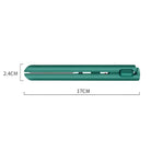 Green portable folding straw with case, measuring 17cm in length and 2.4cm in width, eco-friendly reusable design for sustainable drinking solutions.