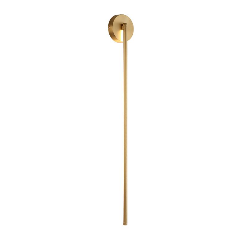 Modern gold wall sconce with sleek, minimalist design; ideal for contemporary home lighting, interior decor, and ambient illumination.