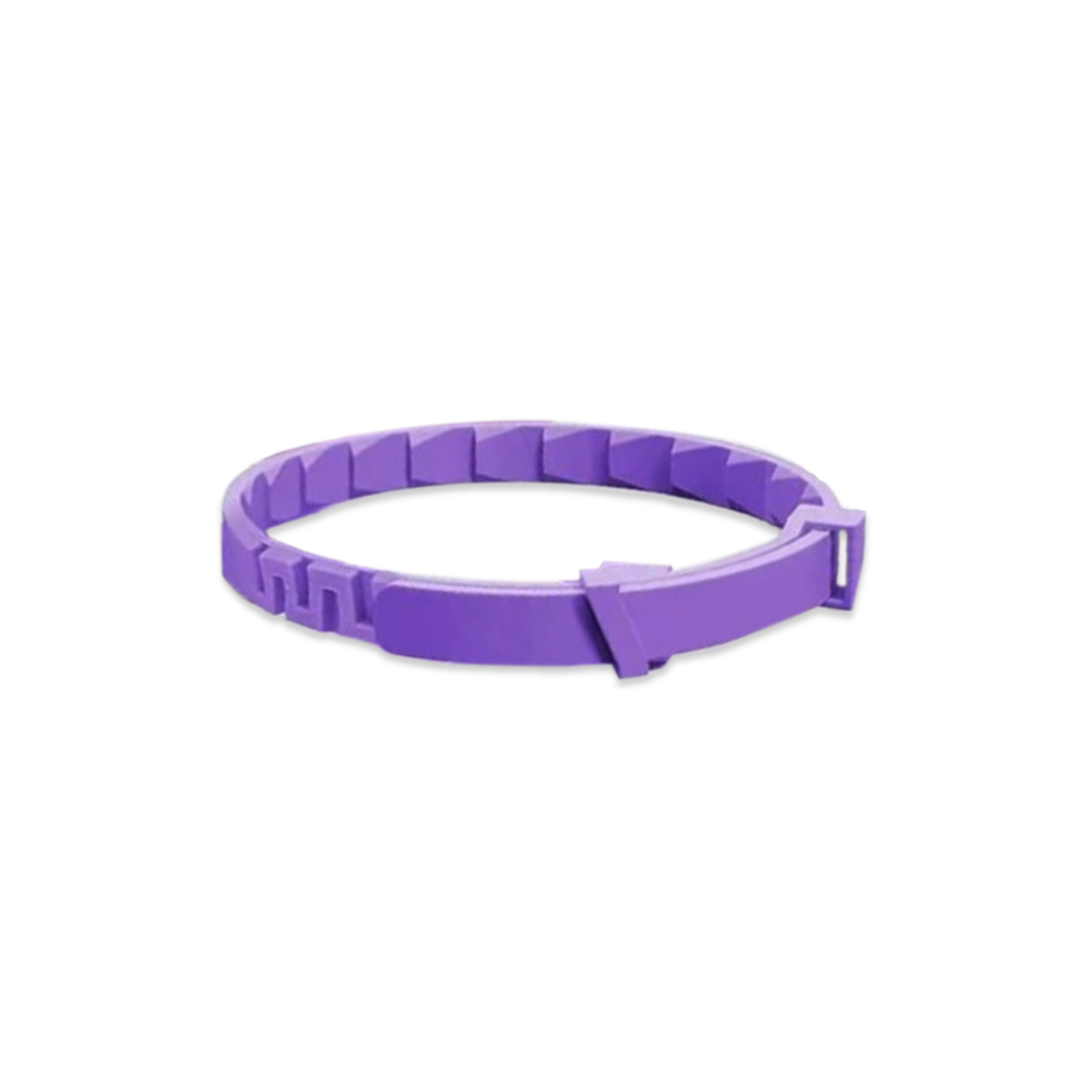 Purple silicone wristband with adjustable clasp, featuring a sleek design. Ideal for fashion accessories, fitness tracking, or promotional events.