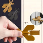 Gold and black door lock opener tool for touchless entry, shown in hand and in use. Innovative design for hygiene and convenience.