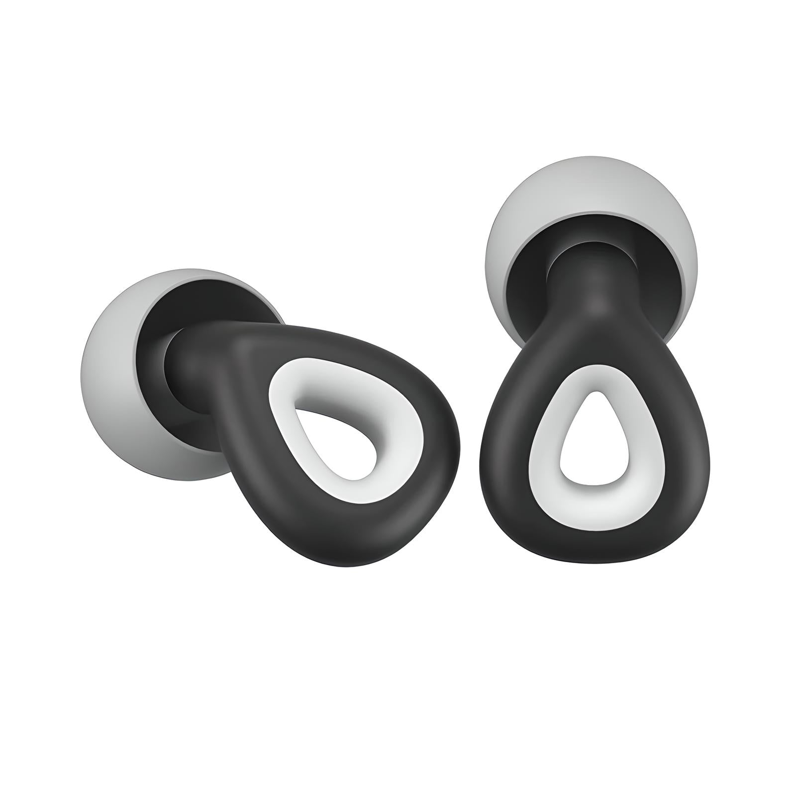 Black and white modern door handles with ergonomic design, featuring a unique teardrop shape. Ideal for contemporary home decor and interior design.