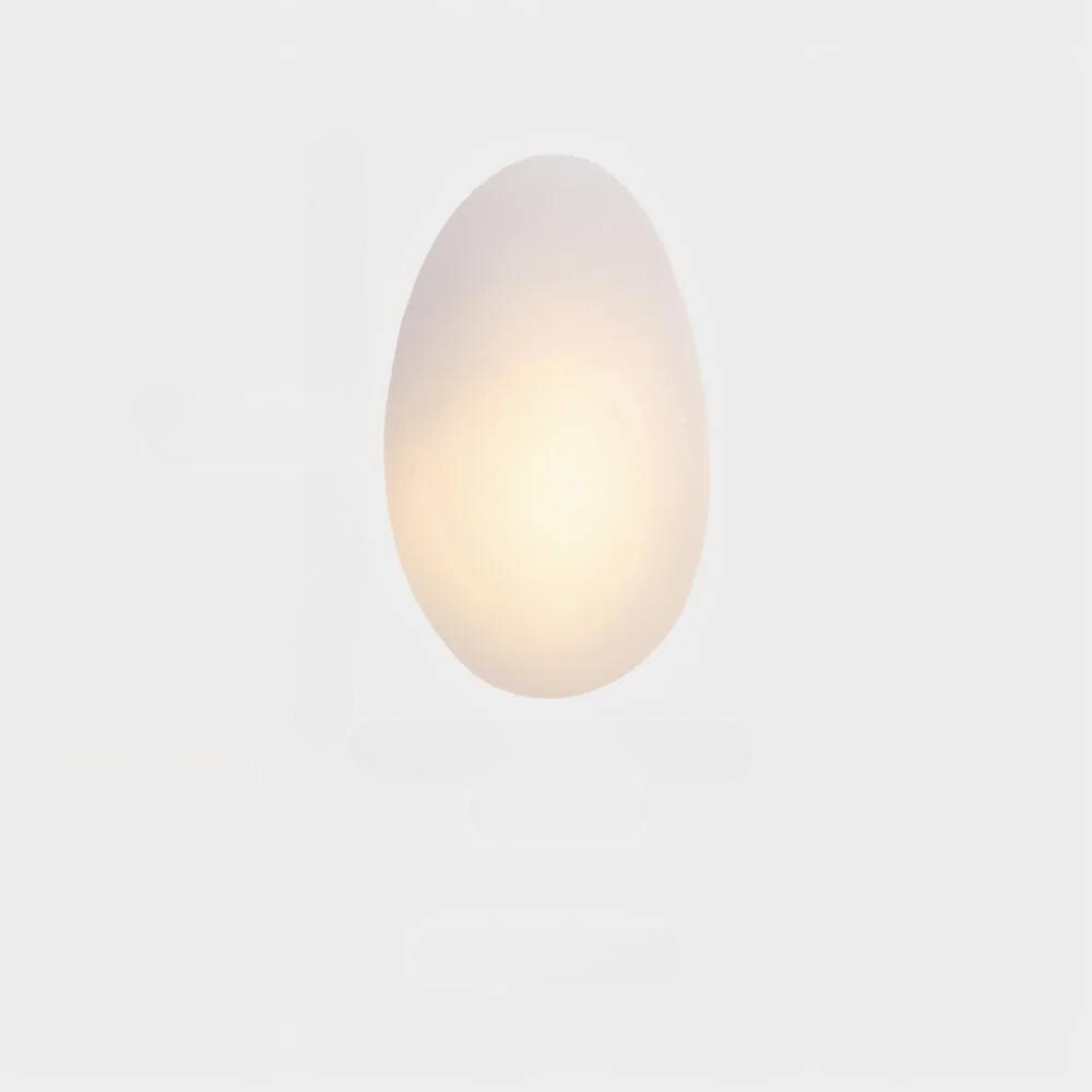 Modern oval wall sconce with soft white glow, minimalist design, ideal for contemporary home lighting, energy-efficient LED wall light fixture.