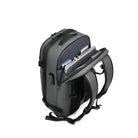 Sleek black anti-theft backpack with multiple compartments, featuring a laptop sleeve and USB charging port, ideal for travel and tech enthusiasts.