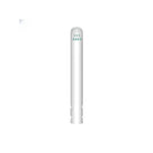 White electric toothbrush head with green bristles, isolated on a white background. Ideal for oral hygiene, dental care, and plaque removal.