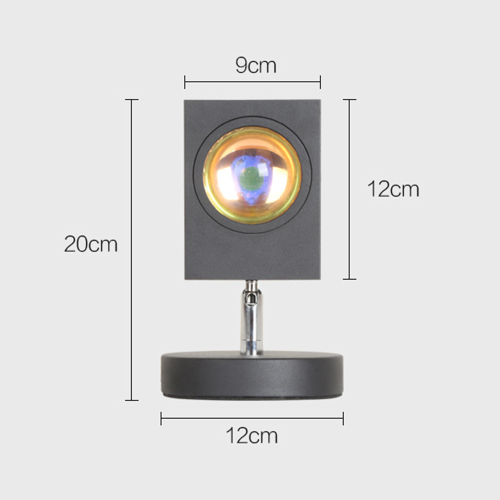 Modern black LED projector light with adjustable base, 20cm height, 9cm width, ideal for home decor, ambient lighting, energy-efficient design.