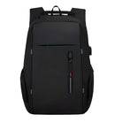 Sleek black anti-theft backpack with USB charging port, water-resistant material, and ergonomic design. Ideal for travel, work, and daily use.