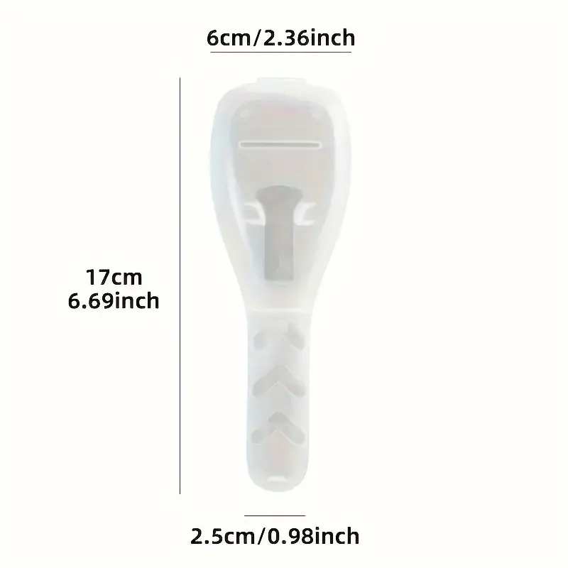 Plastic foot file with ergonomic handle, measuring 17cm x 6cm x 2.5cm. Ideal for pedicure, callus removal, and foot care. Durable and easy to use.