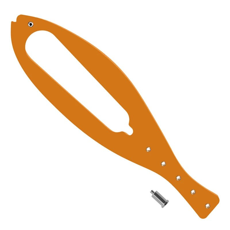 Orange fish-shaped bottle opener with screw, durable metal design, ergonomic handle, kitchen tool, perfect for home bar accessories.