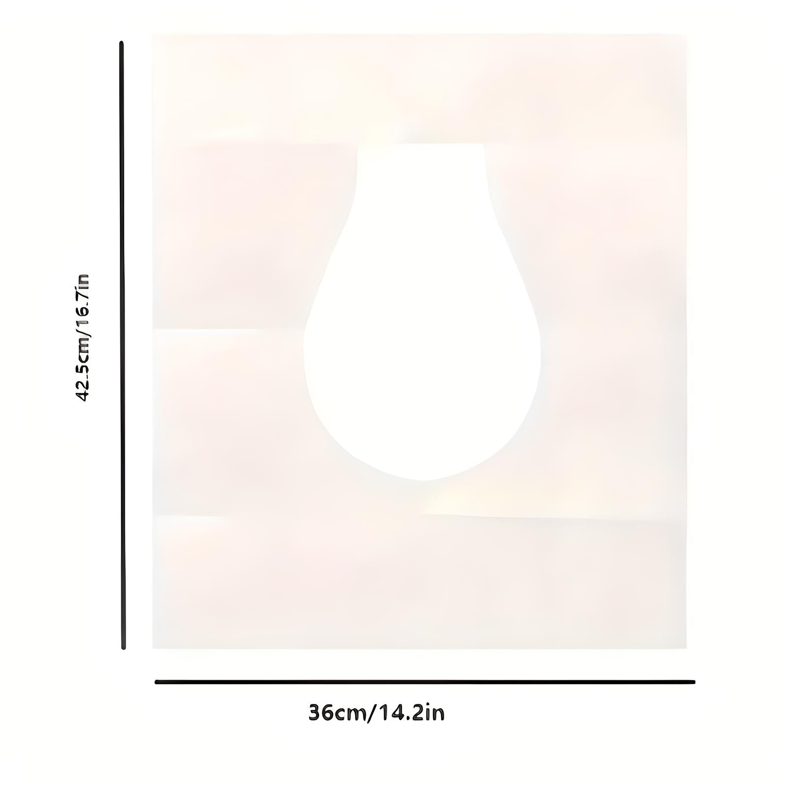 White light bulb cutout on a rectangular sheet with dimensions 42.5cm x 36cm, ideal for DIY crafts, home decor, and art projects.