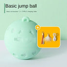 Mint green basic jump ball with accessories, including tassel keychains and a Type-C charging cable, on a pastel background. Perfect for pet play.