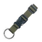 Army green tactical keychain with durable nylon strap, quick-release buckle, and metal keyring. Perfect for outdoor enthusiasts and everyday carry.