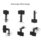 Multi-angle phone holder display showcasing adjustable smartphone mount in various positions. Ideal for hands-free use, versatile viewing angles.