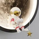 Modern astronaut wall lamp with LED moon design, perfect for children's room decor. Features a cartoon astronaut and star, ideal for bedroom lighting.