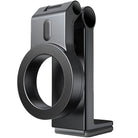 Sleek black magnetic phone holder for car dashboard, featuring a 360-degree rotating ring design. Ideal for hands-free navigation and secure mounting.