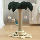 Cat tree with sisal scratching post, palm tree design, hanging balls, and interactive turntable. Perfect for playful cats. Pet furniture, cat activity center.