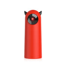 Red devil-shaped wireless Bluetooth speaker with black horns and glossy front, ideal for portable audio. Sleek design, compact size, high-quality sound.