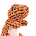 Orange plush dinosaur toy with textured scales, soft fabric, and cute design. Perfect for kids' gifts, cuddly playtime, and nursery decor.