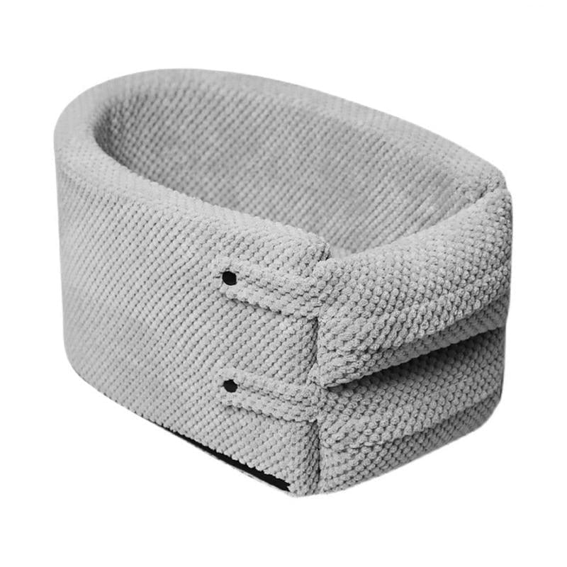 Gray textured pet bed with raised sides, cozy design for cats and small dogs, durable fabric, perfect for comfort and support, modern home decor.