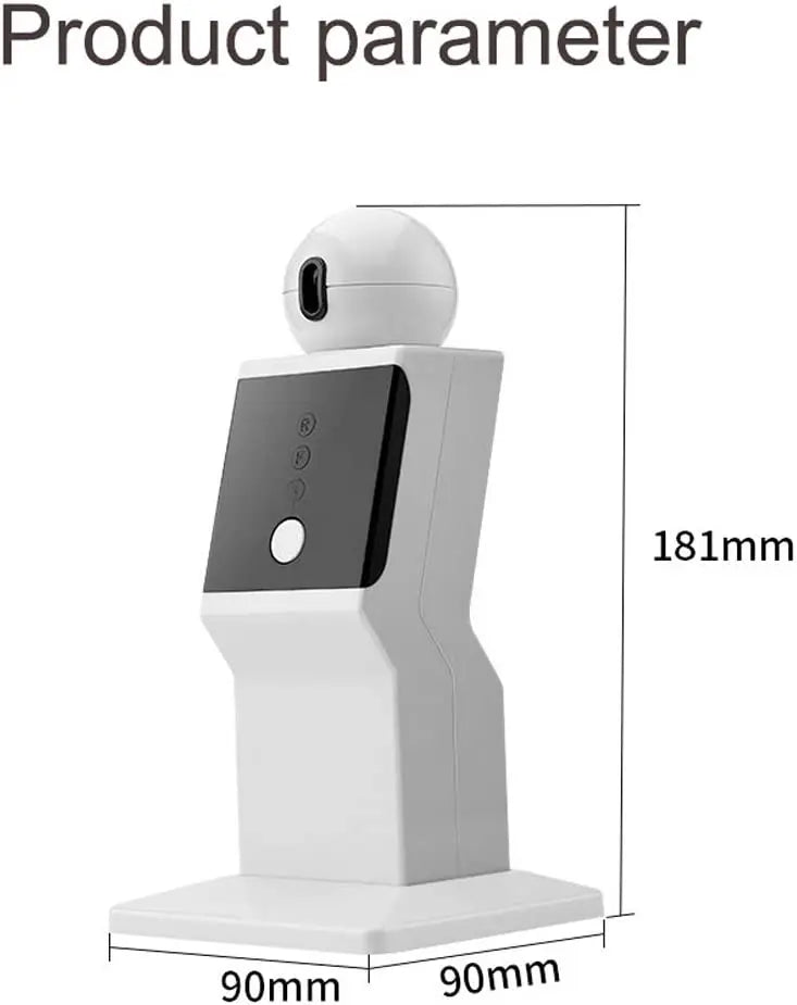 Automatic soap dispenser with motion sensor, white, 181mm height, 90mm width, touchless design, ideal for hygiene, home, and commercial use.