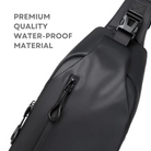 Waterproof anti-theft shoulder bag in sleek black design, featuring durable zippers and premium quality material. Ideal for secure travel and daily use.