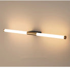 Modern LED wall light fixture with sleek, minimalist design, featuring a long horizontal bar, ideal for bathroom or vanity lighting. Energy-efficient illumination.