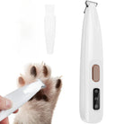 Pet grooming kit with electric trimmer and cleaning brush, ideal for dog and cat nail care. High-quality, ergonomic design for easy pet grooming.