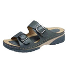 Orthopedic women's sandals with double buckle straps, cushioned sole, and ergonomic design. Perfect for comfort and support.