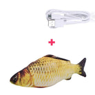 Realistic fish-shaped cat toy with USB charging cable, interactive pet accessory, lifelike design, perfect for playful cats, durable material.