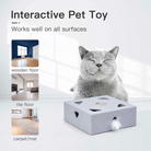 Interactive pet toy for cats, suitable for wooden, tile, and carpet floors. Features a playful design to engage pets indoors. Perfect for active cats.