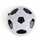 Hover soccer ball toy with black and white hexagonal pattern, featuring a foam bumper for indoor play. Ideal for kids' active fun and safe sports.