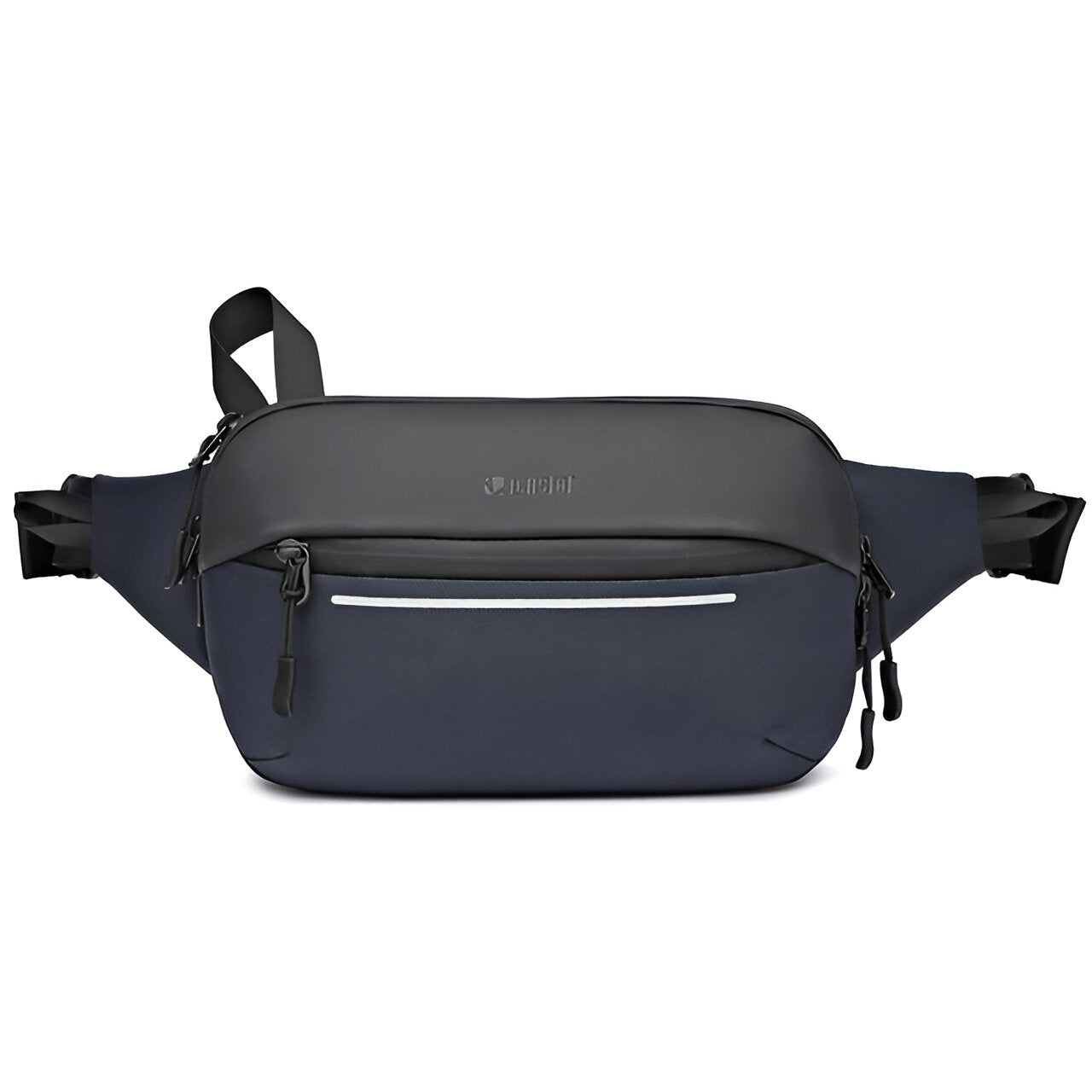 Sleek black and gray crossbody sling bag with multiple zippers, adjustable strap, and modern design. Ideal for travel, outdoor activities, and daily use.