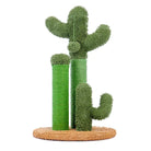 Cactus-shaped cat scratching post with green sisal rope, textured plush, and sturdy base. Perfect pet furniture for playful cats and home decor.